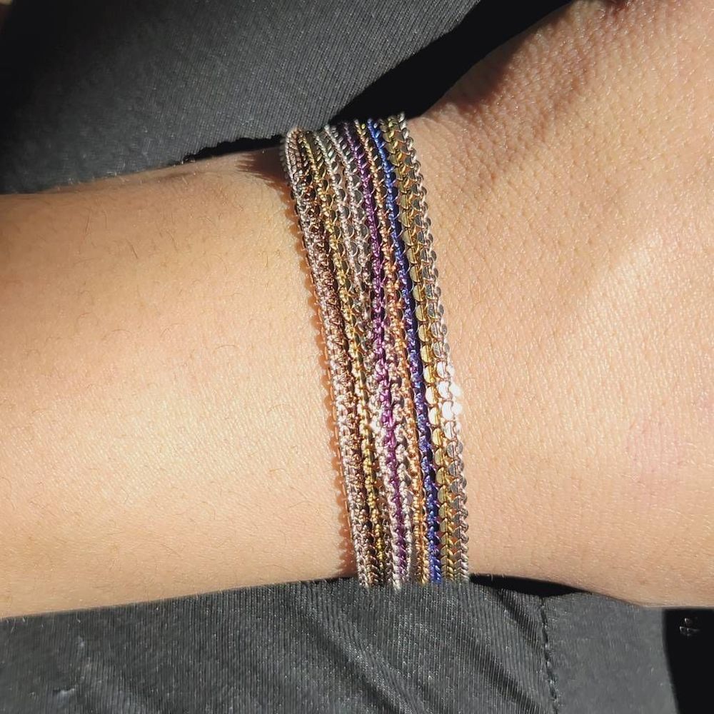 Signed Sterling silver multi-chain bracelet